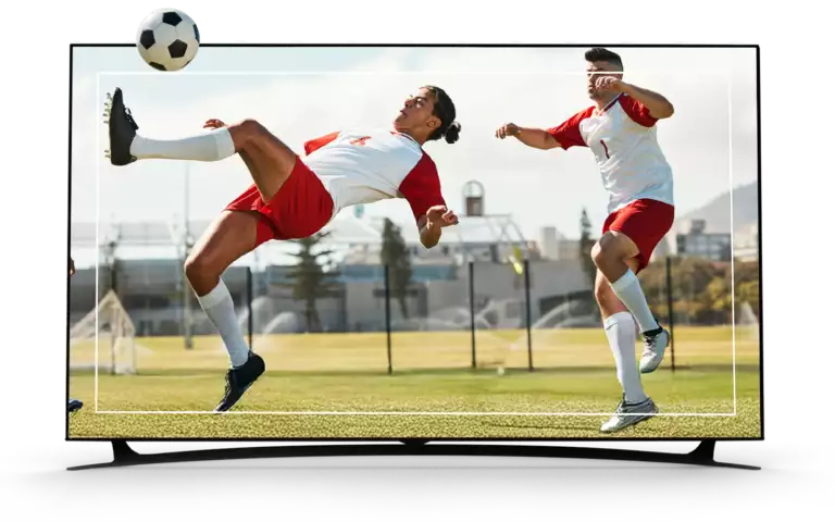 Téléviseur diffusant un match de football